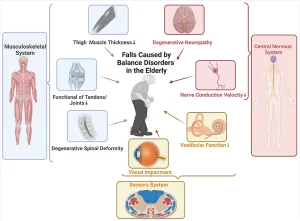 Falls in the elderly causes